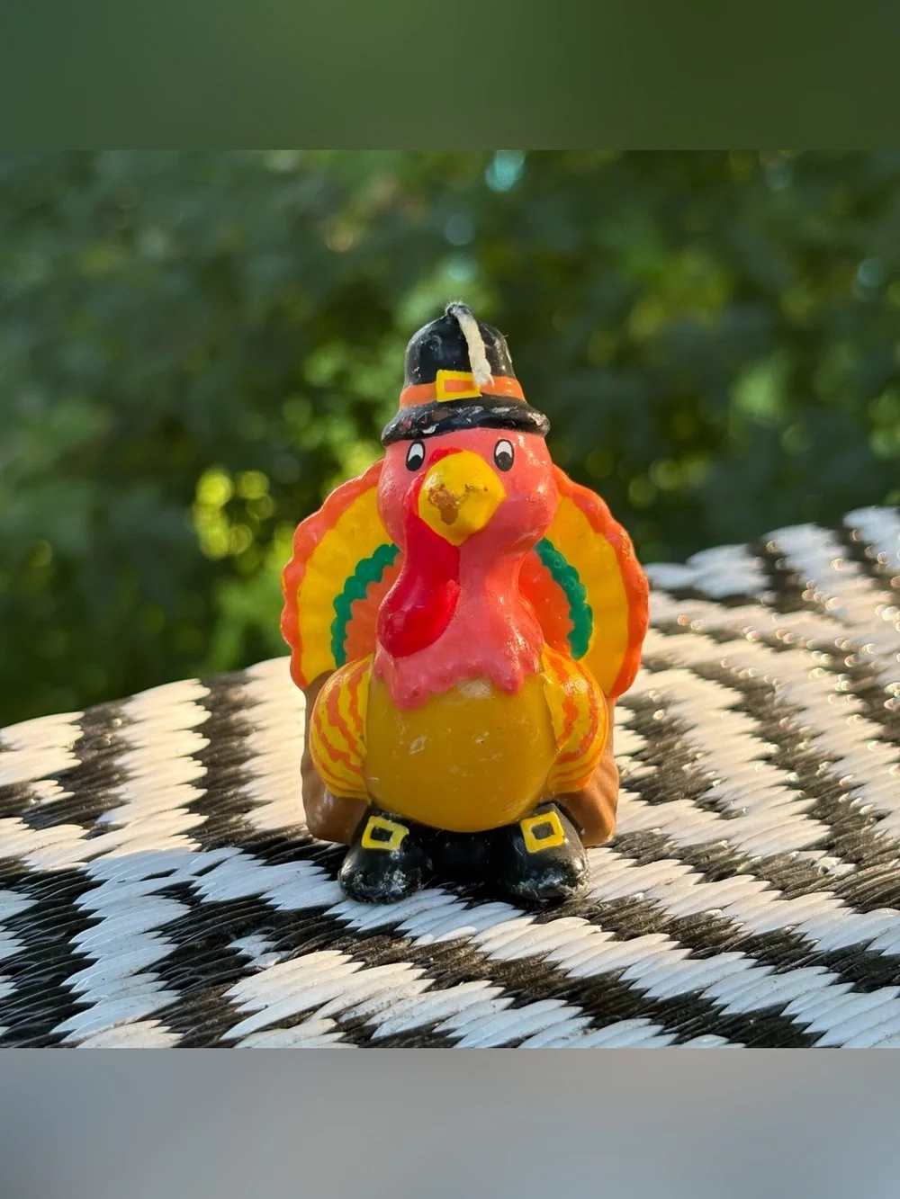 Vintage 1980’s Russ Berrie & Co hand painted Thanksgiving turkey novelty candle